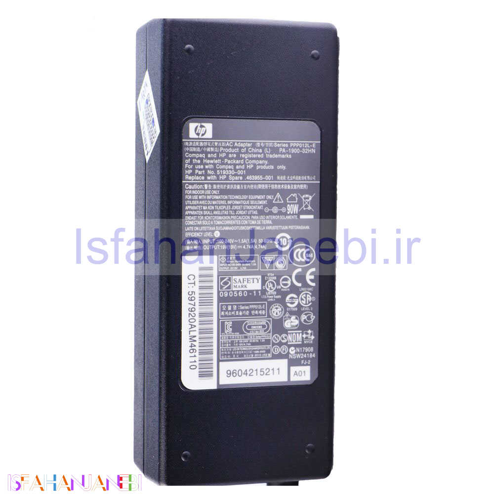 اصفهان جانبی-شارژر لپ تاپ HP PA-1900- 32HN 19V 4.74A