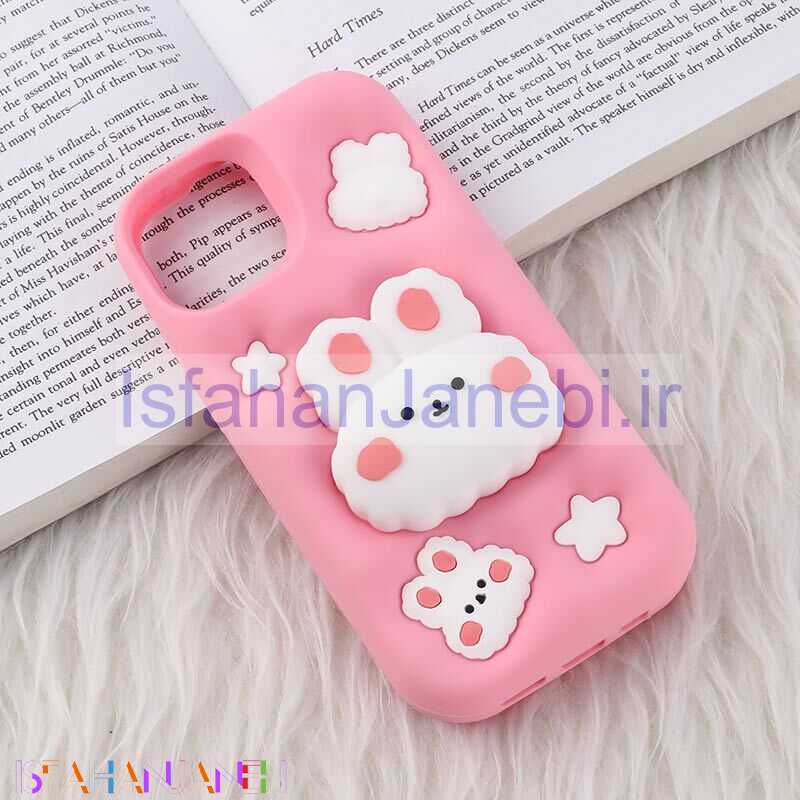 اصفهان جانبی-قاب سیلیکونی آیفون iPhone 13 / 14 پاپ سوکت دار طرح خرگوش