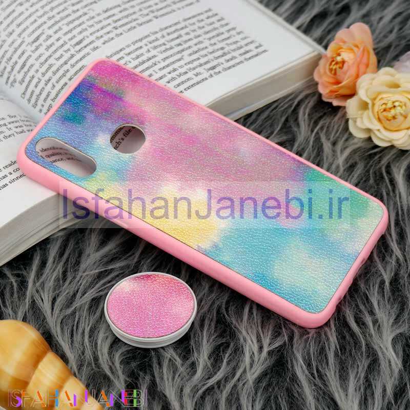اصفهان جانبی-قاب چرمی هولوگرامی پاپ سوکت دار Samsung Galaxy A10s صورتی