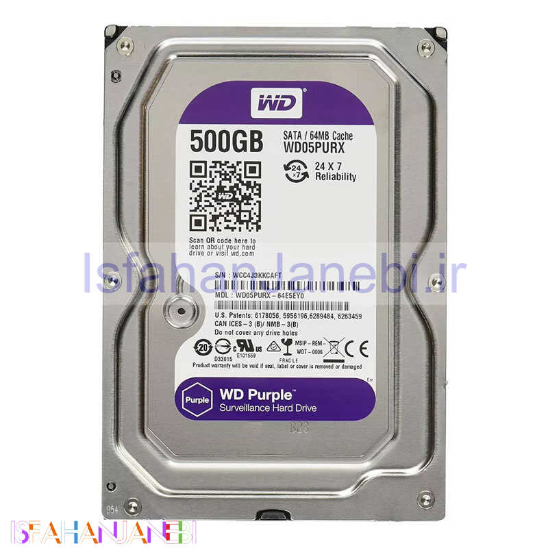 اصفهان جانبی-هارد اینترنال وسترن دیجیتال Western Digital Purple WD05PURX 500GB