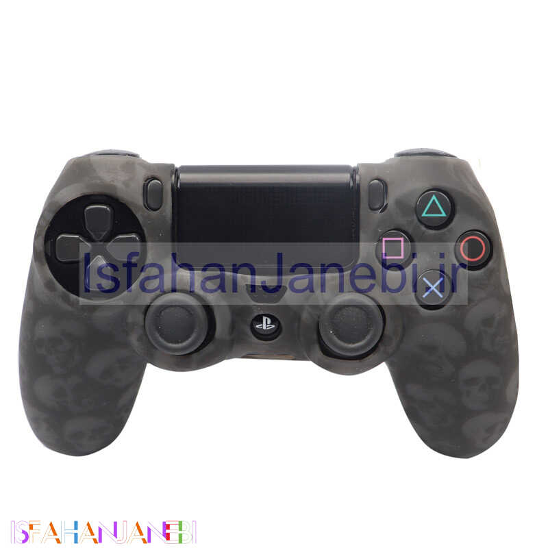 اصفهان جانبی-روکش دسته بازی PS4 طرح کله اسکلت زمینه خاکستری + روکش آنالوگ هدیه