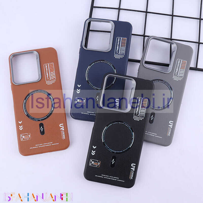 اصفهان جانبی-قاب چرمی ژله ای Leather شیائومی Redmi 13C / Poco C65 طرح مگ سیف