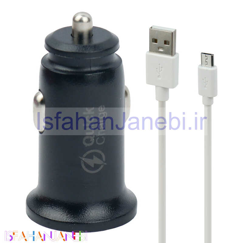 اصفهان جانبی-شارژر فندکی فست شارژ TSCO TCG 34 3A QC3 + کابل میکرو یو اس بی