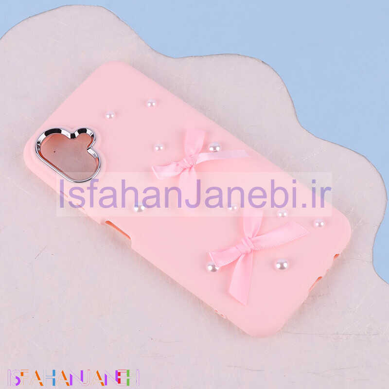 اصفهان جانبی-قاب سیلیکونی سامسونگ Galaxy A06 پاپیونی مرواریدی دور محافظ متال