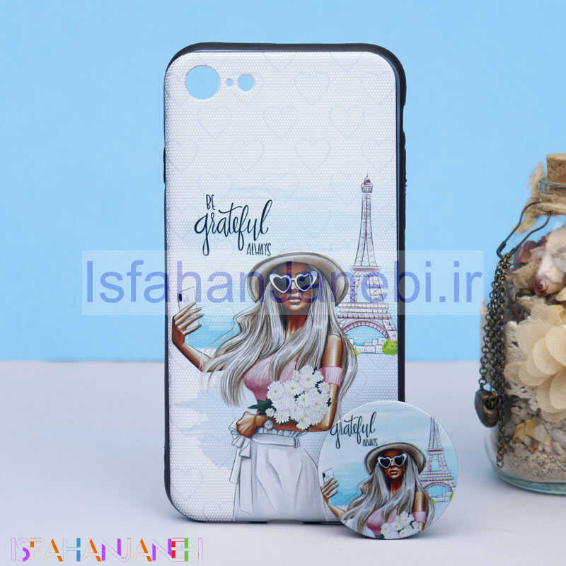 اصفهان جانبی-قاب طرحدار + پاپ سوکت iPhone 7/8 کد4 سری B