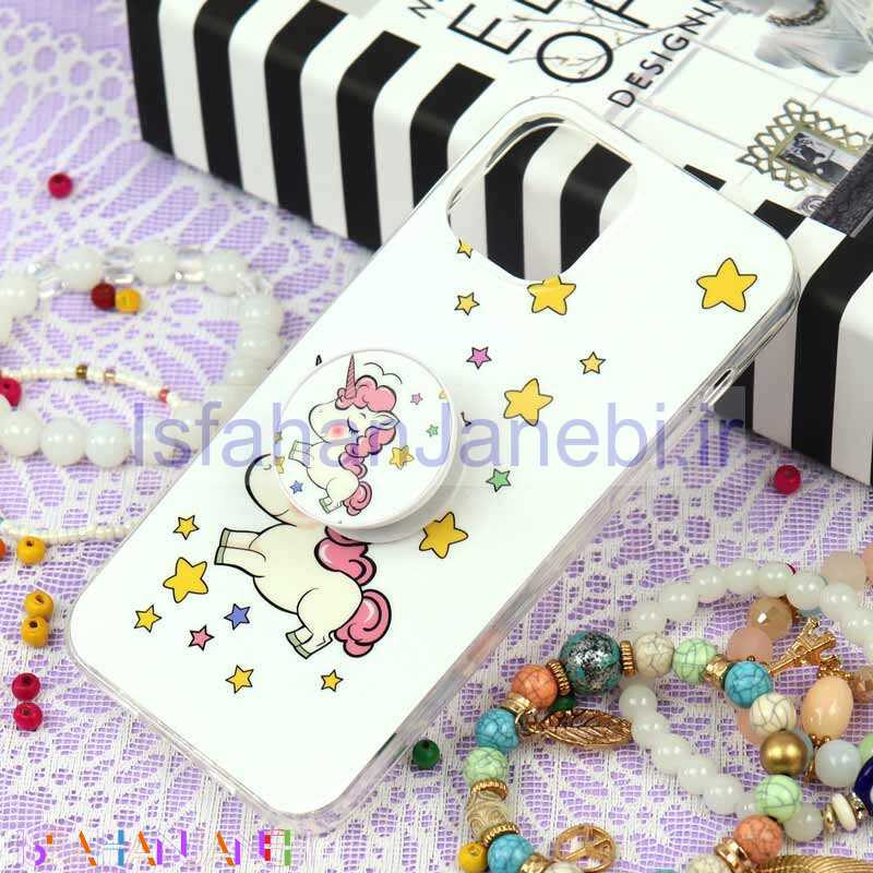 اصفهان جانبی-قاب سوپر IMD دور شفاف پاپ سوکت دار iPhone 12 Pro Max یونیکورن