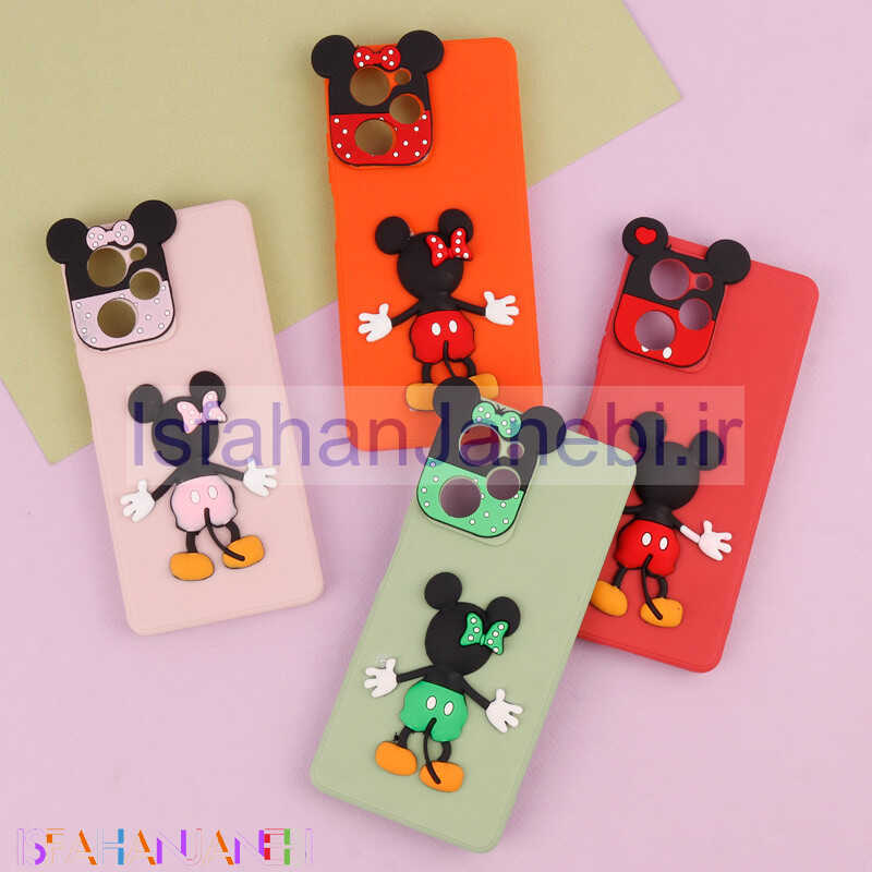 اصفهان جانبی-قاب عروسکی برجسته میکی موس و مینی موس محافظ لنزدار Xiaomi Poco X5 Pro