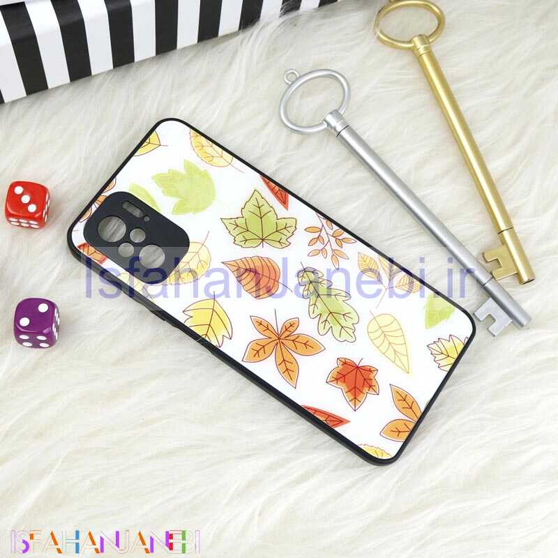 اصفهان جانبی-قاب محافظ لنزدار پشت گلسی طرحدار برگ پاییزی Xiaomi Redmi Note 10