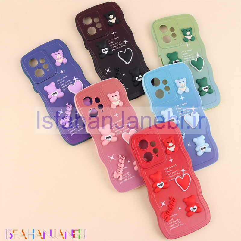 اصفهان جانبی-قاب رنگی مات عروسک برجسته محافظ لنزدار Xiaomi Redmi Note 12 4G