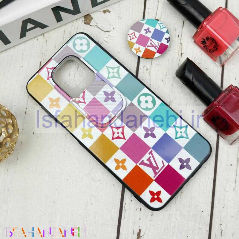 اصفهان جانبی-قاب طرحدار محافظ لنزدار کشویی + پاپ سوکت طرح LV رنگی شیائومی Redmi Note 9s / Note 9 Pro سری B