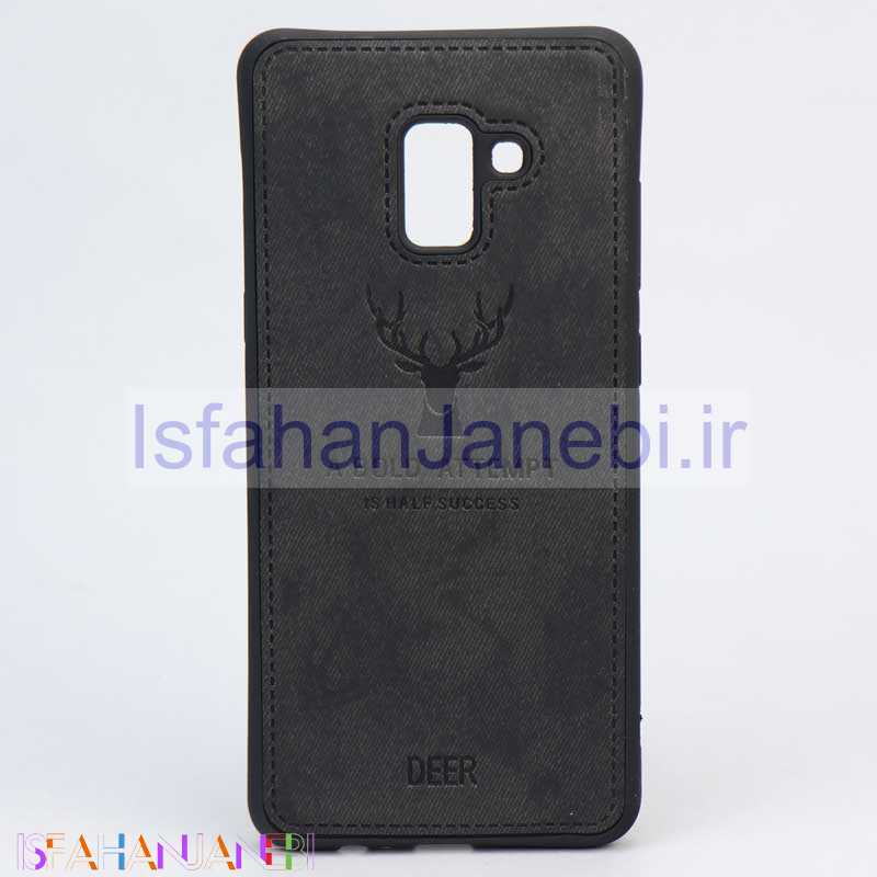 اصفهان جانبی-قاب چرمی طرح گوزن Samsung A8 Plus مشکی