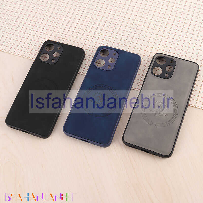 اصفهان جانبی-قاب چرمی Polo & Racquet Club شیائومی Redmi 12 طرح مگ سیف محافظ لنزدار