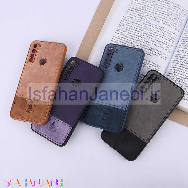 اصفهان جانبی-قاب چرمی Polo & Racquet Club شیائومی Redmi Note 8 دو تکه محافظ لنزدار