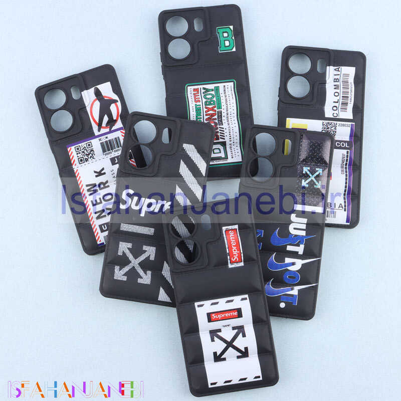 اصفهان جانبی-قاب پافر ژله ای طرح دار محافظ لنزدار Xiaomi Redmi 13C / Poco C65