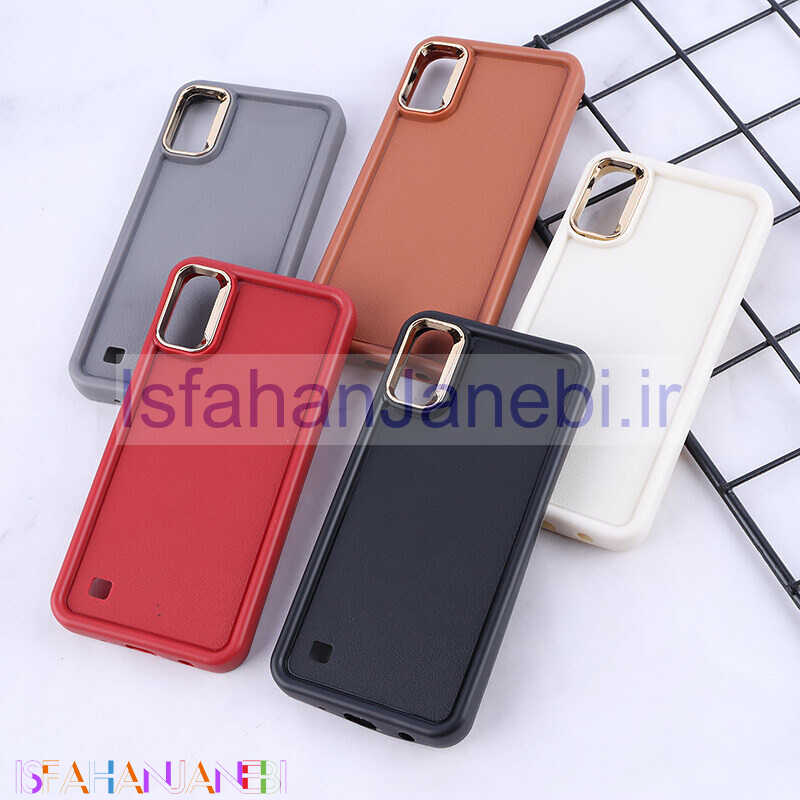 اصفهان جانبی-قاب سولید چرمی سامسونگ Galaxy A10 دور محافظ متال