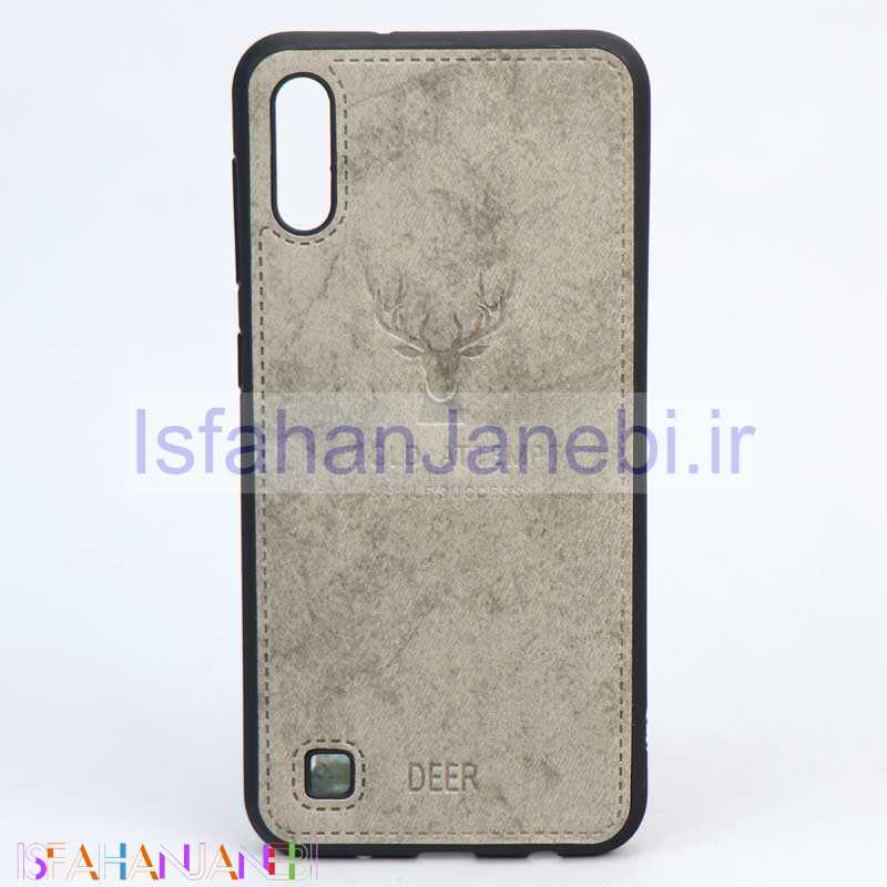 اصفهان جانبی-قاب چرمی طرح گوزن Samsung M10 طوسی