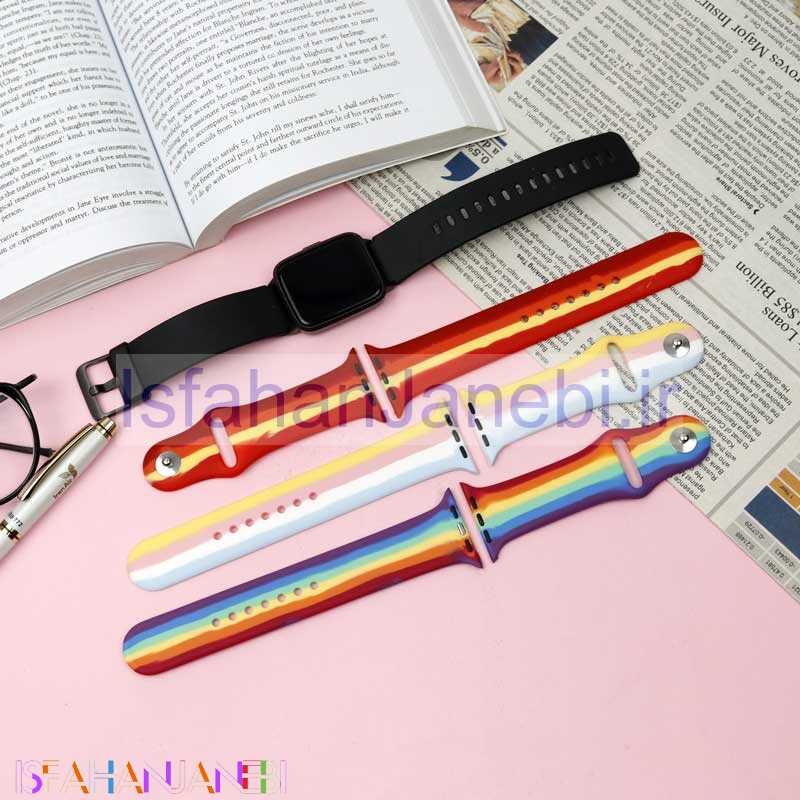 اصفهان جانبی-بند سیلیکونی اپل واچ رنگین کمانی 42/44mm