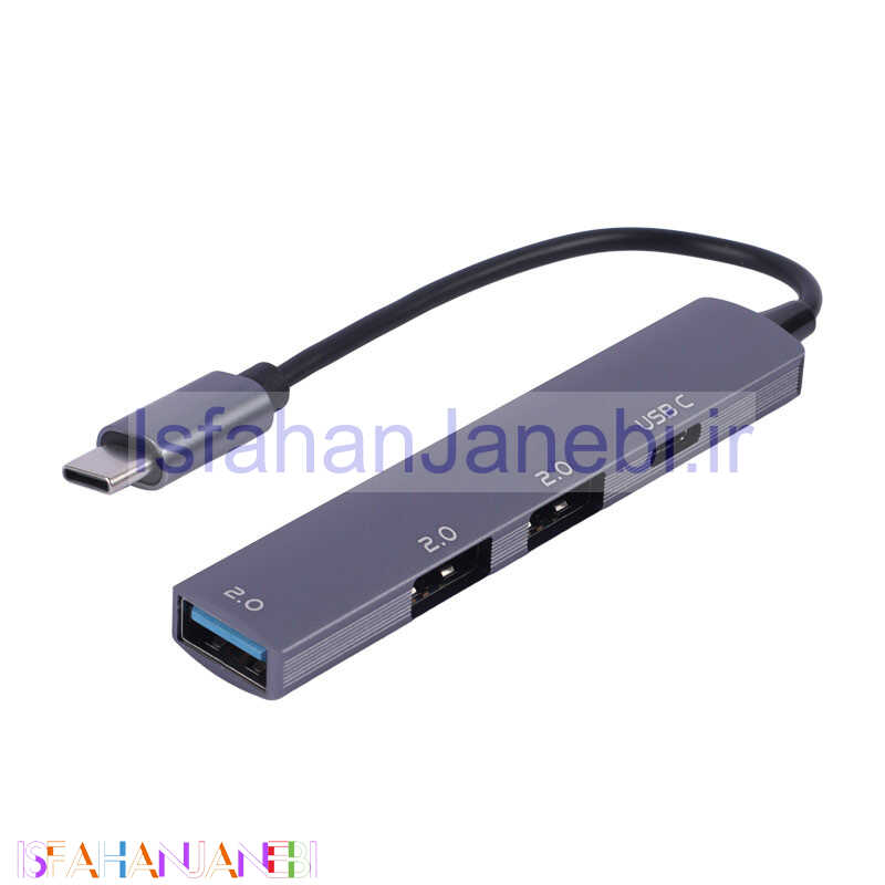 اصفهان جانبی-هاب 4 پورت Type-C آبتین