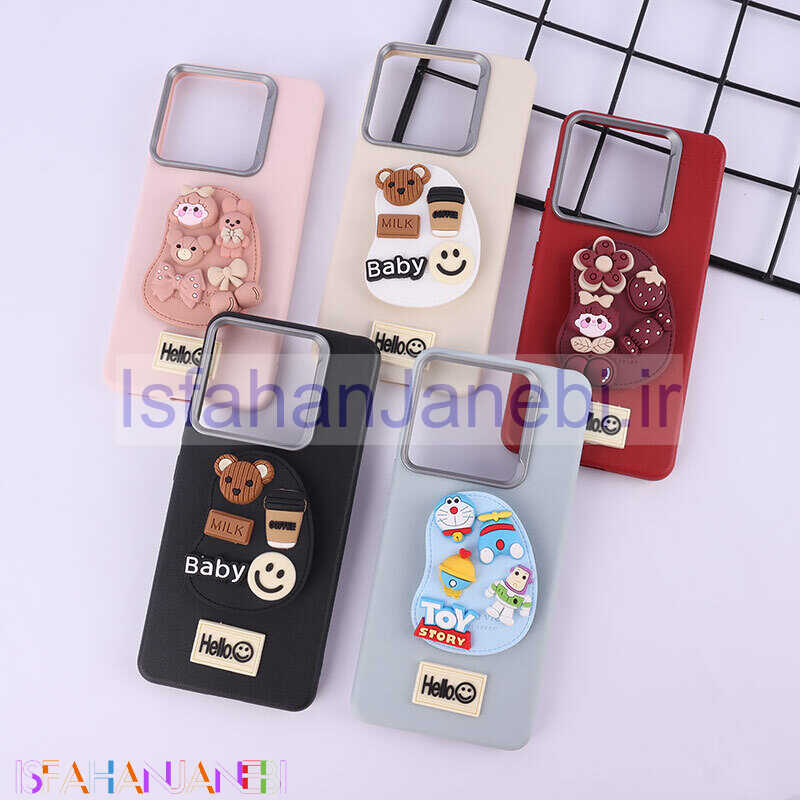 اصفهان جانبی-قاب چرمی ژله ای Leather شیائومی Redmi Note 14 پاپ سوکت دار