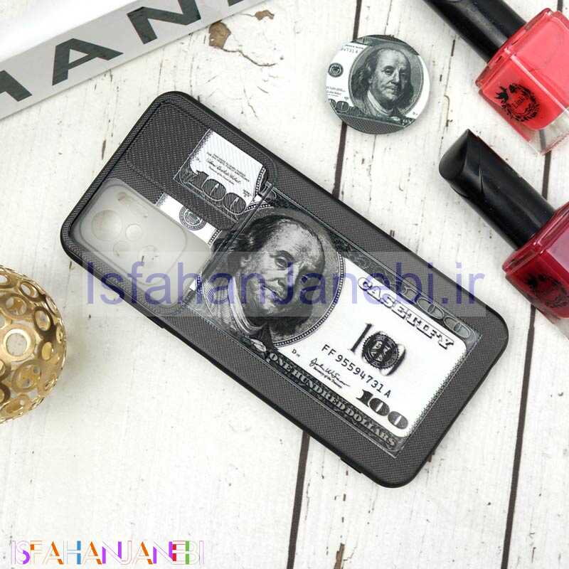 اصفهان جانبی-قاب طرحدار محافظ لنزدار کشویی + پاپ سوکت طرح دلار شیائومی Redmi Note 10 سری B