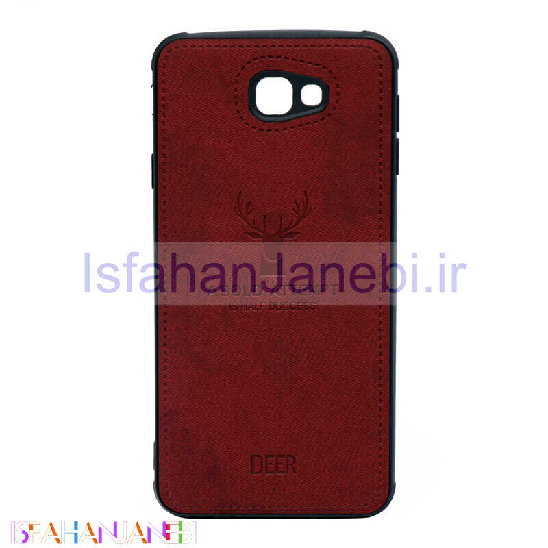 اصفهان جانبی-قاب چرمی طرح گوزن Samsung J7 Prime زرشکی