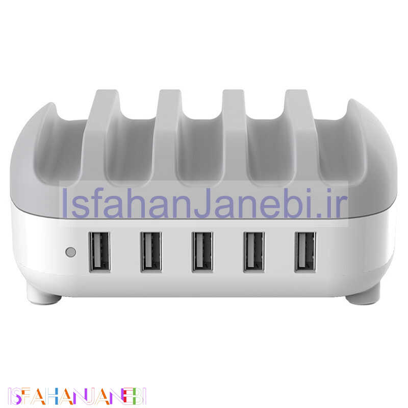 اصفهان جانبی-شارژر رومیزی 5 پورت Orico DUK-5P سفید