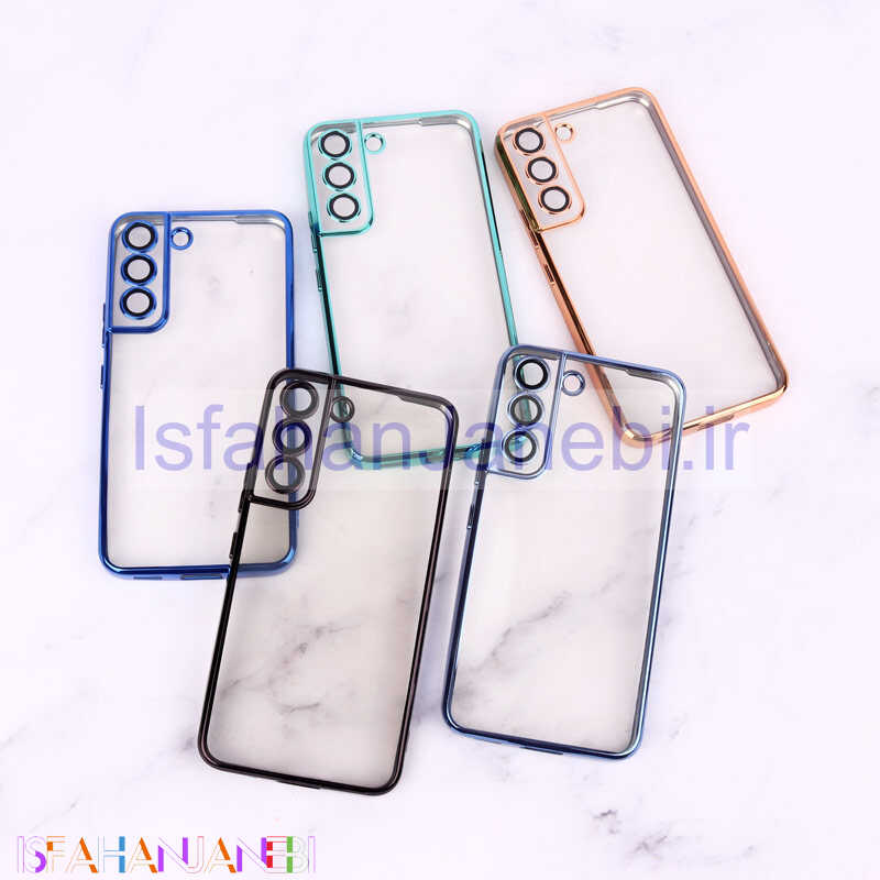 اصفهان جانبی-قاب ساده شفاف دور رنگی محافظ لنزدار Samsung Galaxy S22