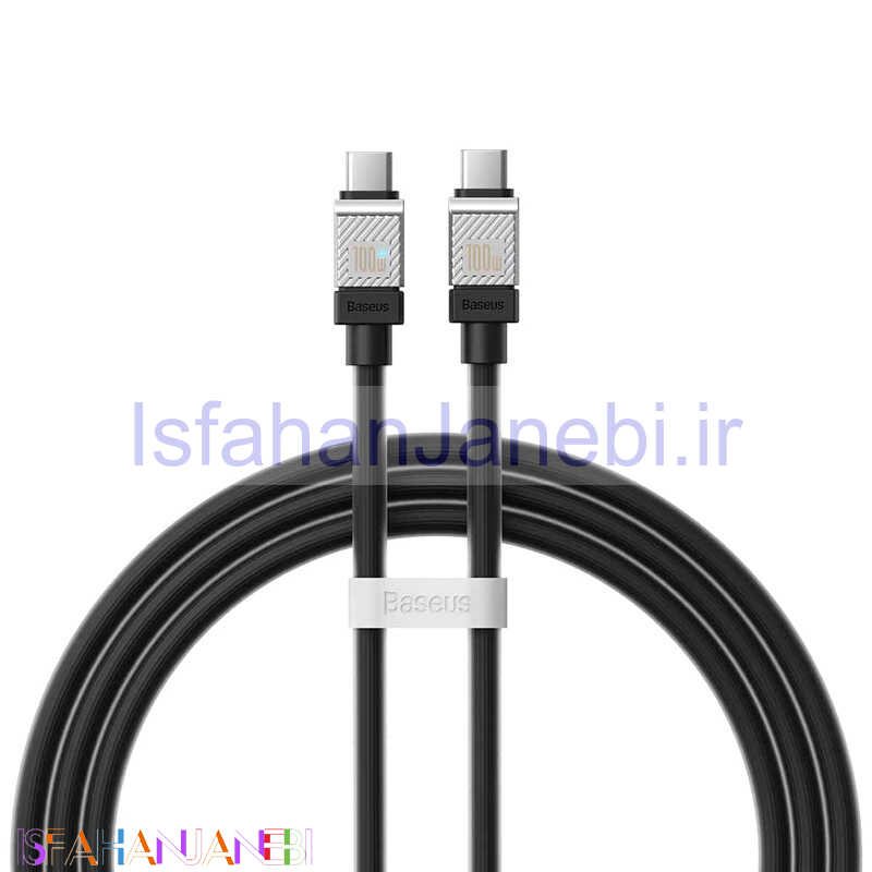 اصفهان جانبی-کابل تبدیل فست شارژ Baseus CoolPlay Series CAKW00020 Type-C to TYPE-C 100W 1m