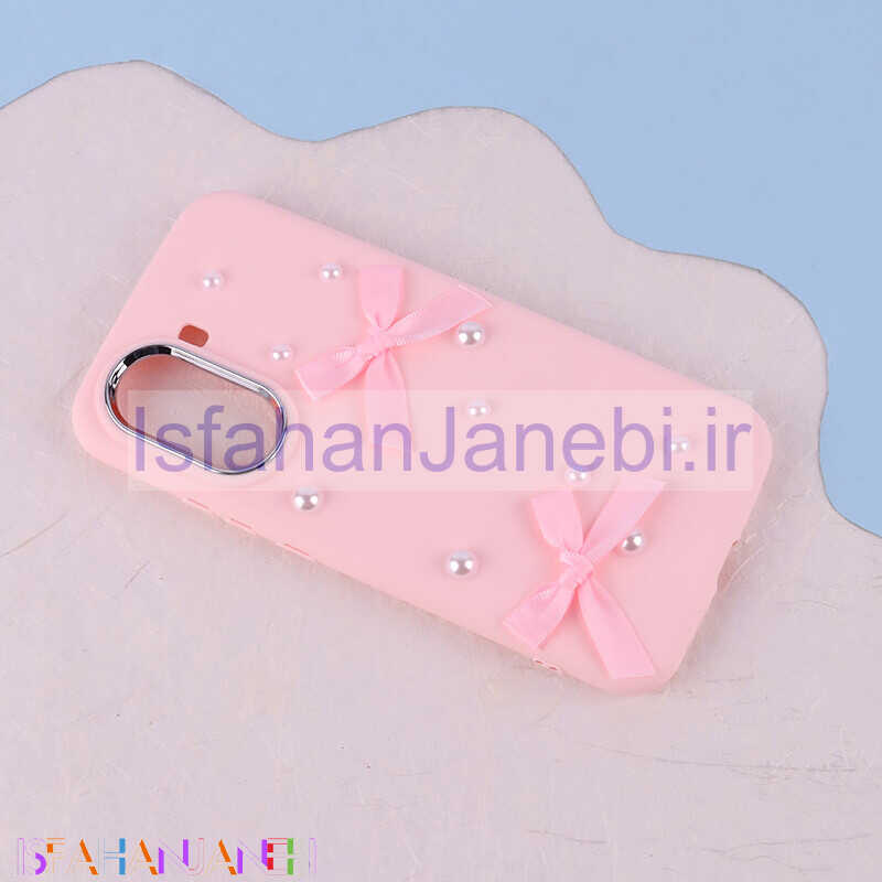 اصفهان جانبی-قاب سیلیکونی شیائومی Poco X7 Pro پاپیونی مرواریدی دور محافظ متال