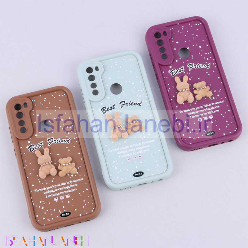 اصفهان جانبی-قاب سولید کیس عروسکی پشمالو محافظ لنزدار Xiaomi Redmi Note 8