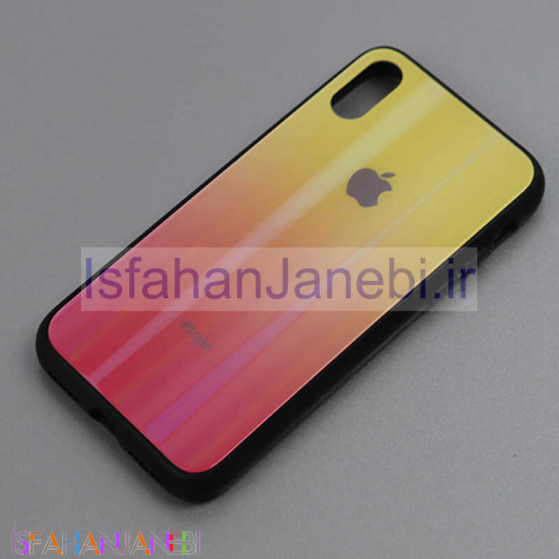 اصفهان جانبی-قاب لیزری پشت گلسی iPhone X/XS کد5 سری B