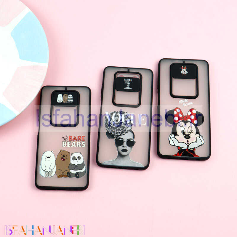 اصفهان جانبی-قاب محافظ لنز دار کشویی طرحدار دخترانه Xiaomi Poco x3/x3 NFC/x3 pro سری B