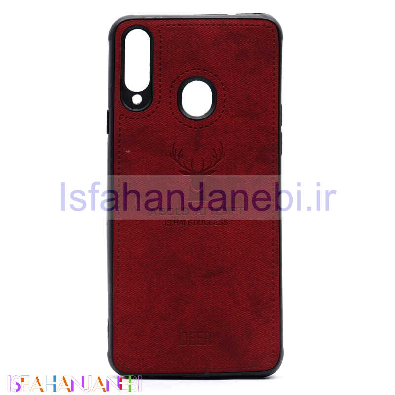 اصفهان جانبی-قاب چرمی طرح گوزن Samsung A20s زرشکی