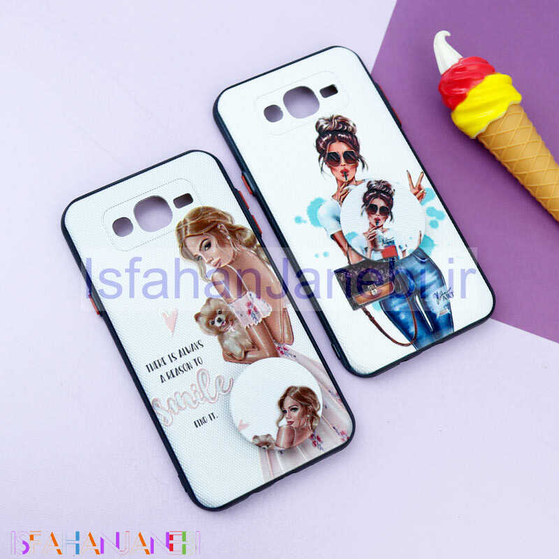 اصفهان جانبی-قاب فانتزی طرحدار دخترانه محافظ لنزدار + پاپ سوکت Samsung Galaxy J7 سری R