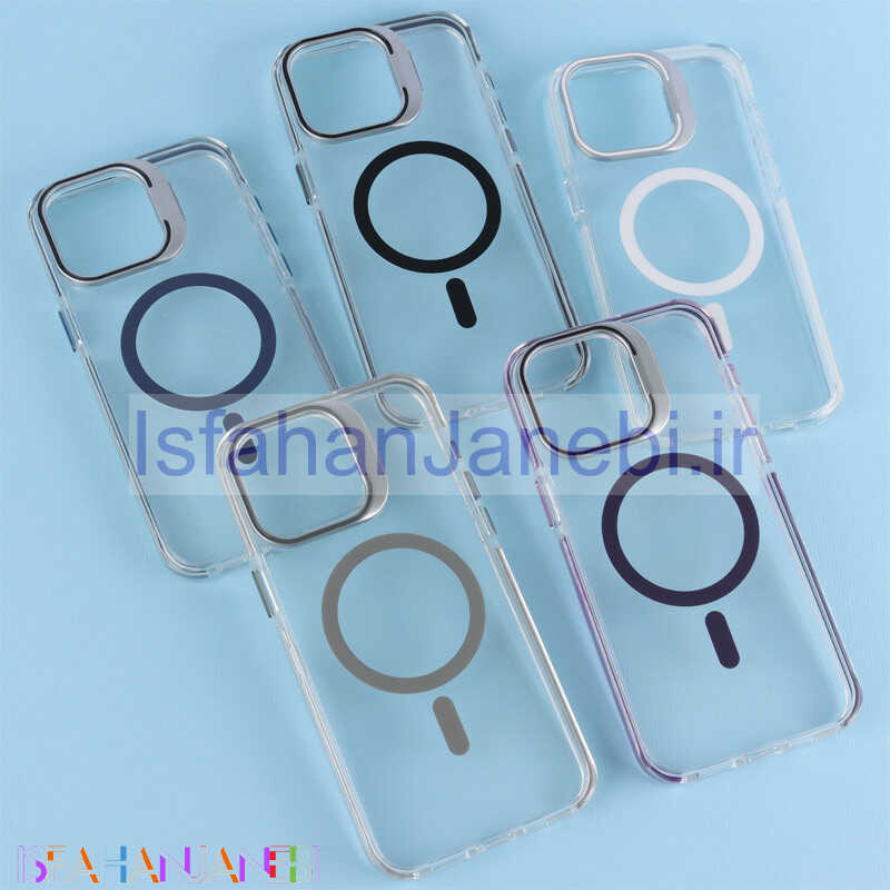 اصفهان جانبی-قاب PC Protection Case شفاف مگ سیف استندشو آیفون iPhone 15 Pro Max