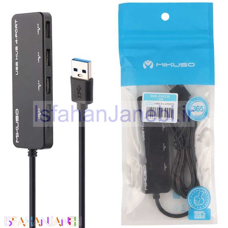 اصفهان جانبی-هاب 4 پورت USB 2.0 میکوسو HUB-010 طول 1.1 متر