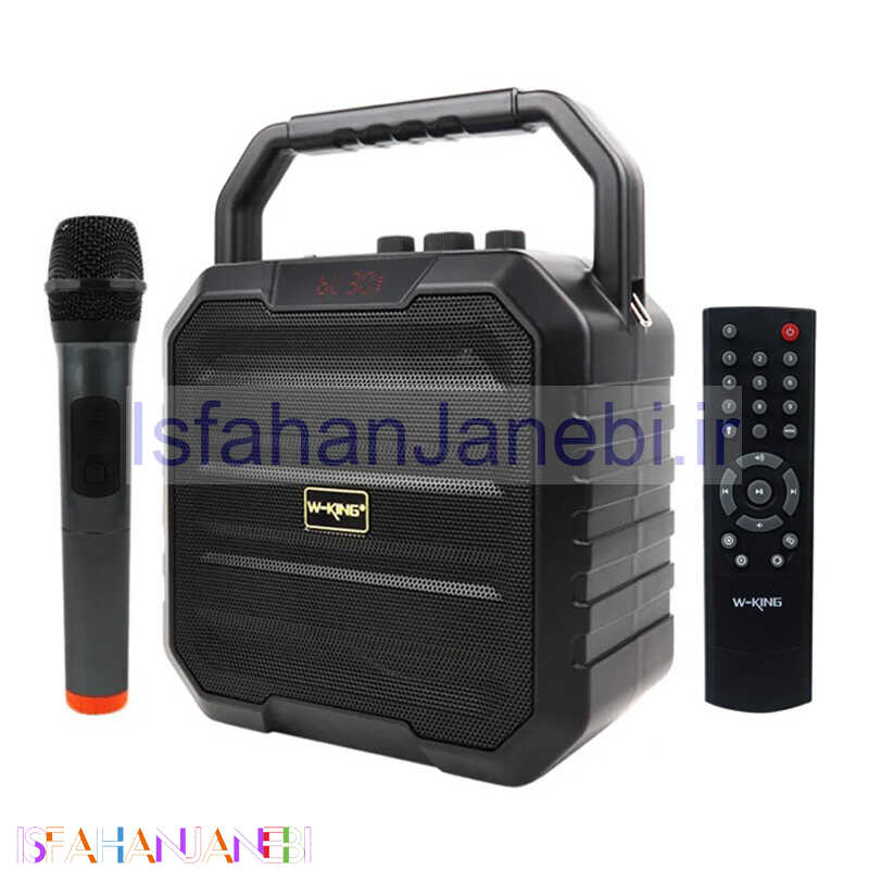 اصفهان جانبی-اسپیکر بلوتوثی رم و فلش خور W-King K1S + میکروفون و ریموت کنترل