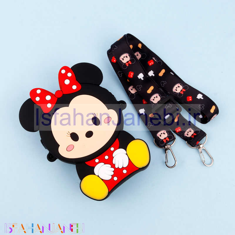 اصفهان جانبی-کیف هندزفری سیلیکونی بند دار مینی موس پاپیون قرمز