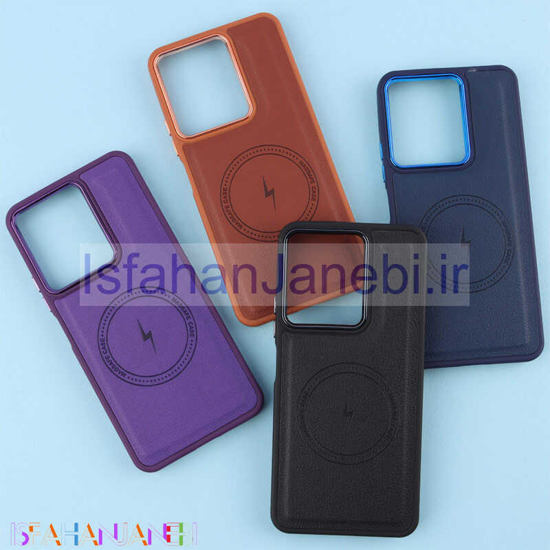 اصفهان جانبی-قاب چرمی مگ سیف شیائومی Redmi 13C / Poco C65 متال ایرون