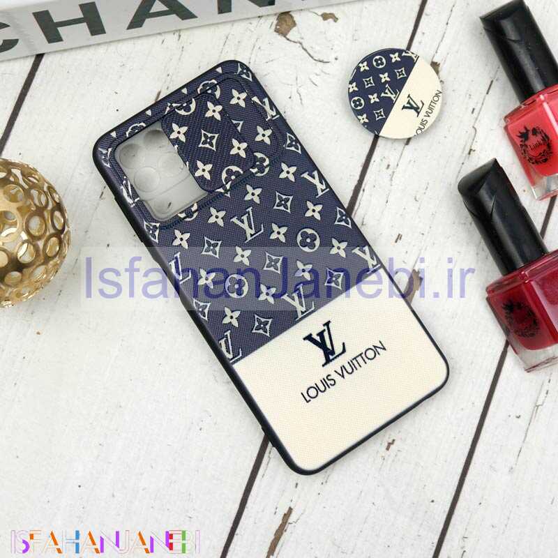 اصفهان جانبی-قاب طرحدار محافظ لنزدار کشویی + پاپ سوکت طرح LV سامسونگ A22 4G سری B