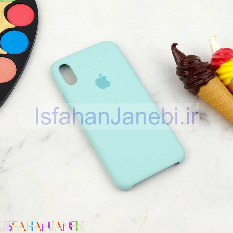 اصفهان جانبی-قاب سیلیکونی iPhone X / XS سبز آبی روشن