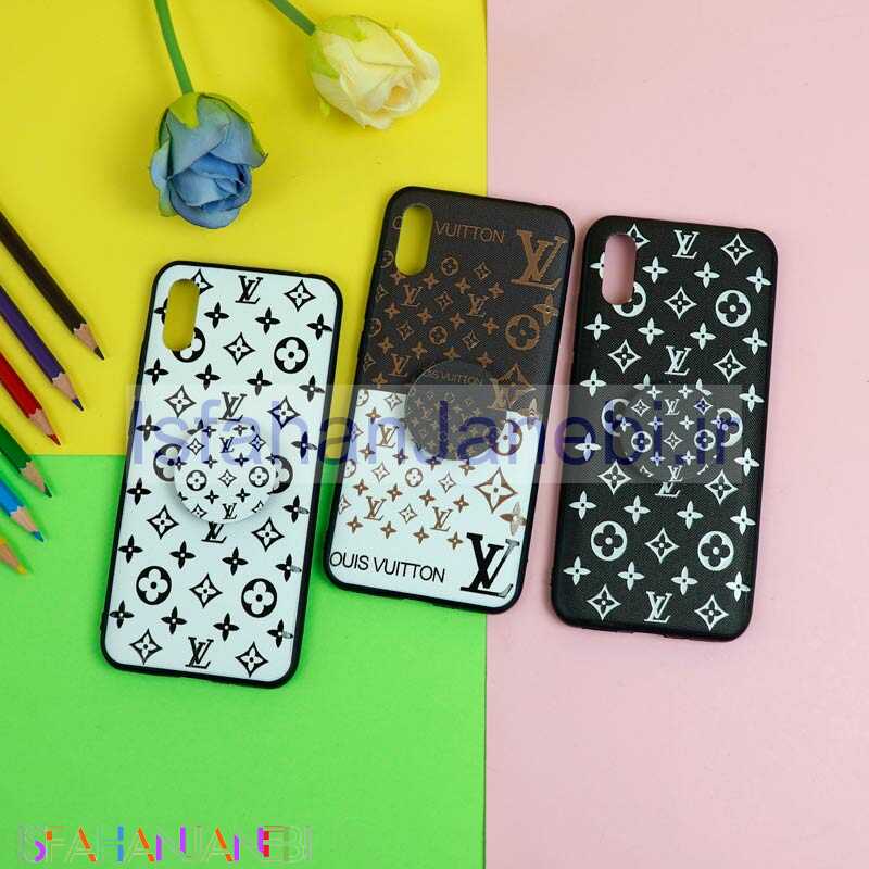 اصفهان جانبی-قاب فانتزی برجسته + پاپ سوکت طرح LV شیائومی Redmi 9A سری D