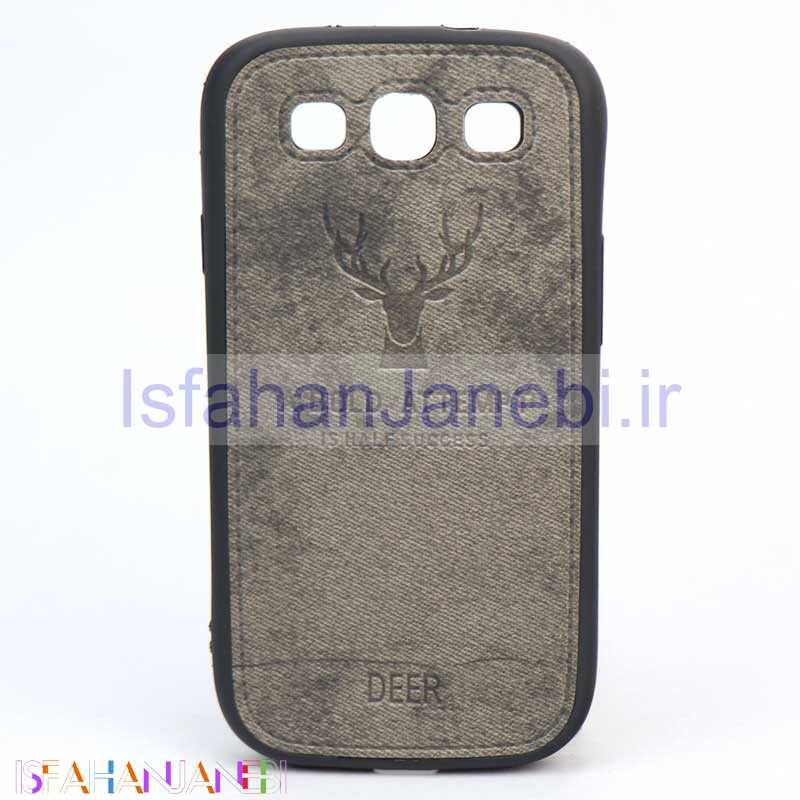 اصفهان جانبی-قاب چرمی طرح گوزن Samsung S3 خاکستری