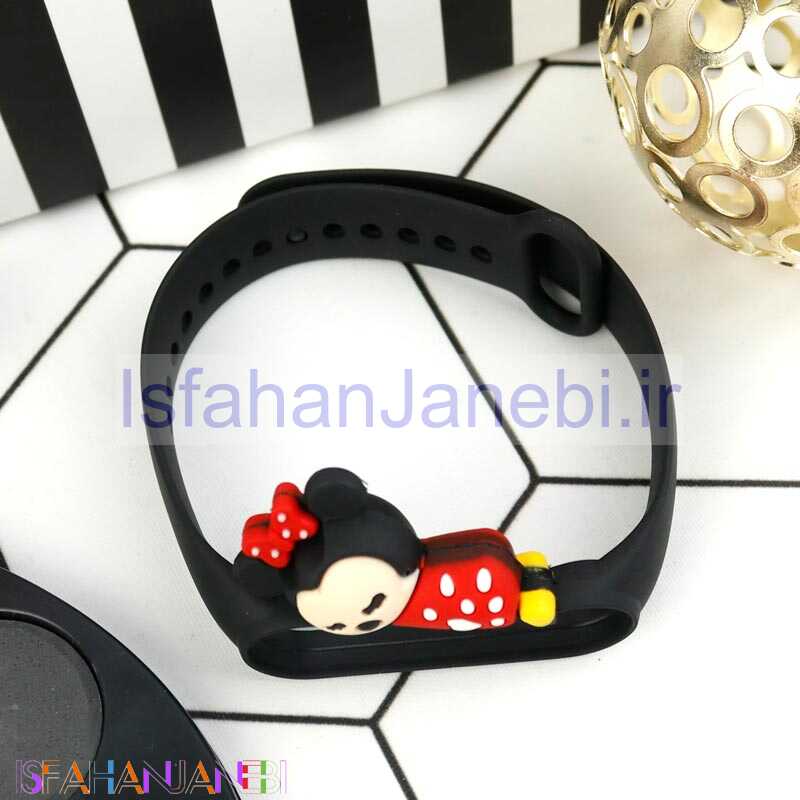 اصفهان جانبی-بند سیلیکونی فانتزی Xiaomi Mi Band 5 / 6 میکی موس مشکی