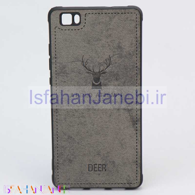 اصفهان جانبی-قاب چرمی طرح گوزن Huawei P8 Lite خاکستری