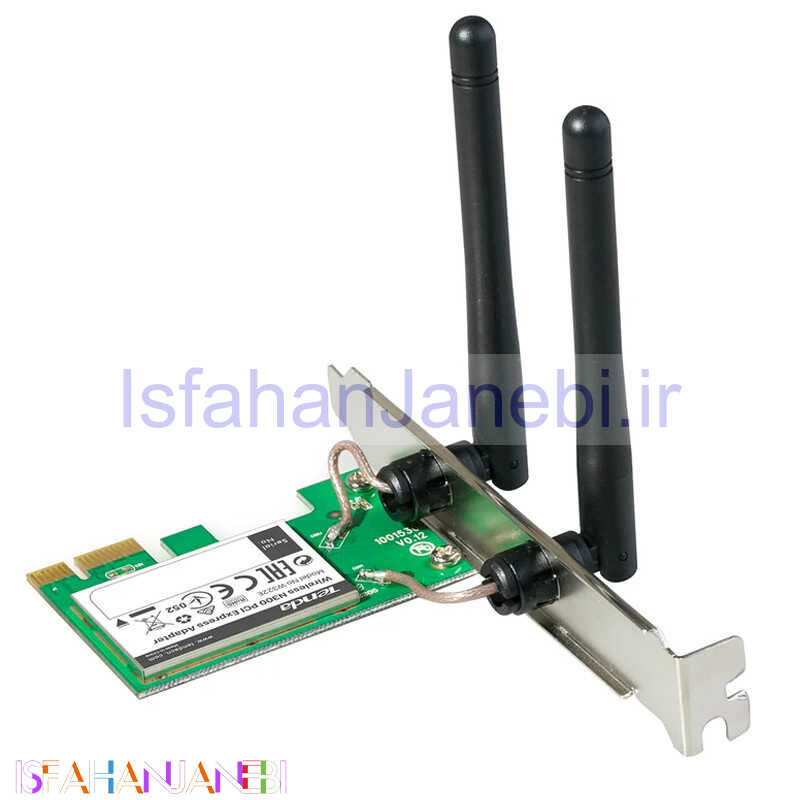 اصفهان جانبی-کارت شبکه اینترنال PCI-E آنتن دار Tenda W322E 300Mbps