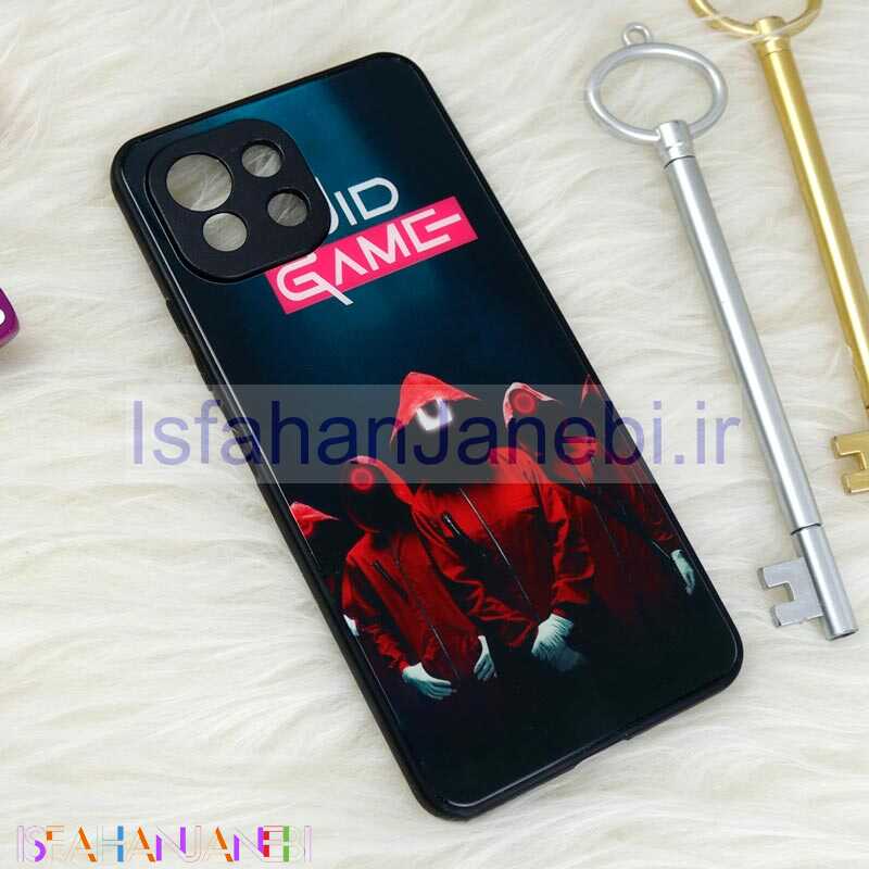 اصفهان جانبی-قاب محافظ لنزدار پشت گلسی طرحدار اسکویید گیم Xiaomi Mi 11 Lite