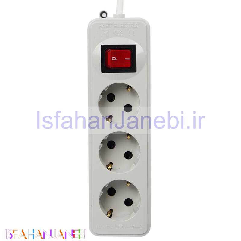 اصفهان جانبی-چند راهی 3 خانه برق ارت دار شهاب پارت الکتریک با کابل 3متر مدل PE1015