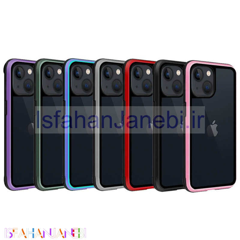 اصفهان جانبی-قاب ضد ضربه Kzdoo Ares آیفون iPhone 15 Pro پشت شفاف