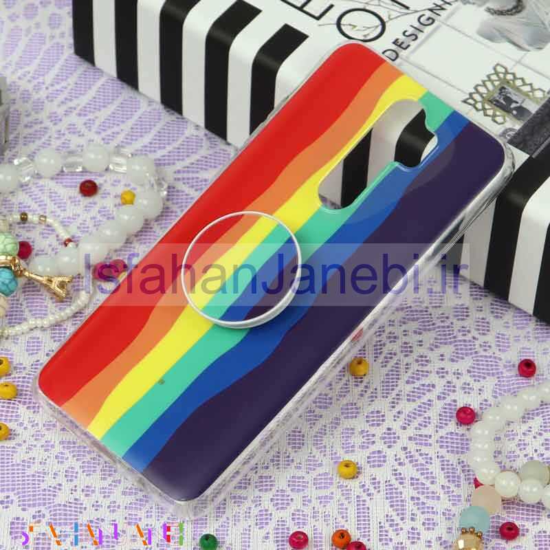 اصفهان جانبی-قاب سوپر IMD دور شفاف پاپ سوکت دار Xiaomi Redmi Note 8 Pro رنگین کمانی